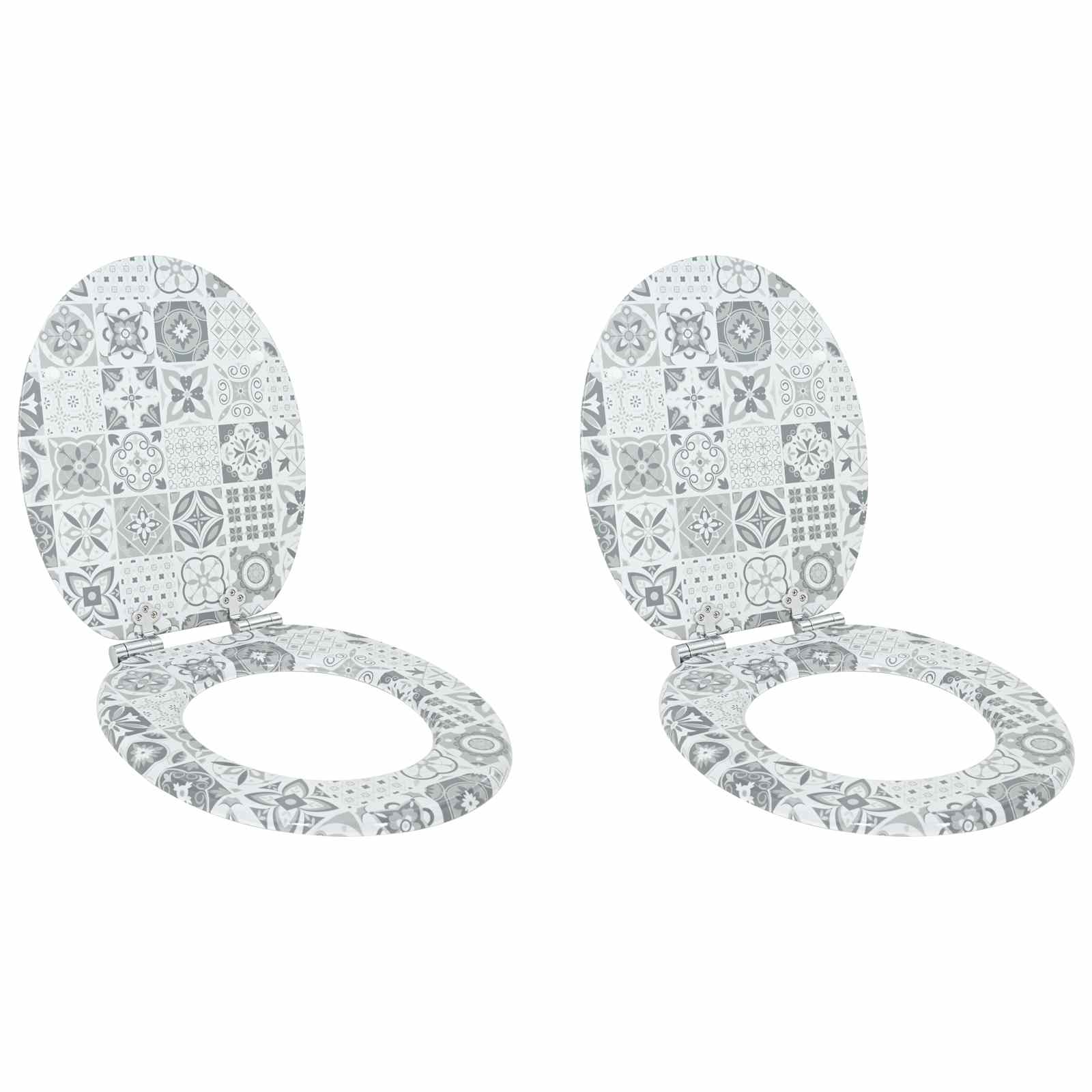 Sedile per toilette con chiusura morbida 2 pcs 44 x 38 cm | homemem39