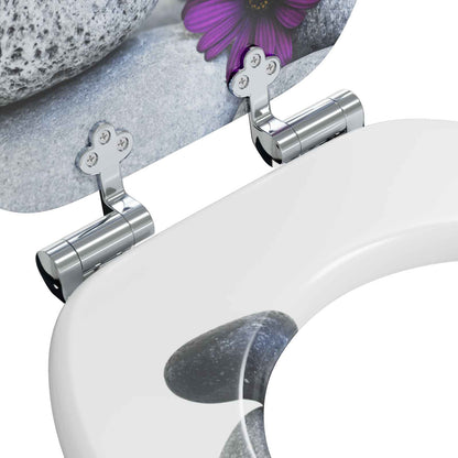 Sedile per toilette con chiusura morbida 2 pcs Grigio