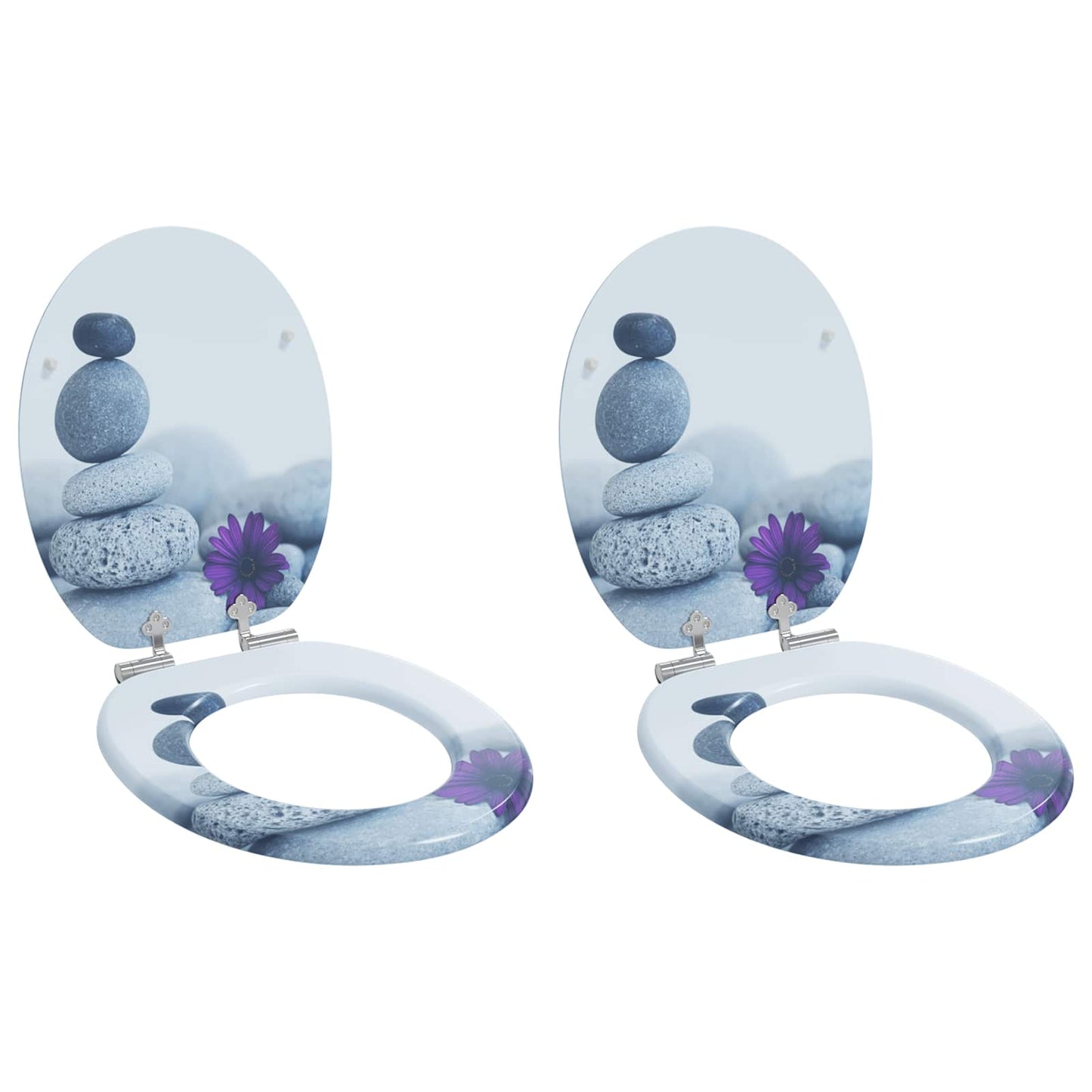 Sedile per toilette con chiusura morbida 2 pcs Grigio | homemem39