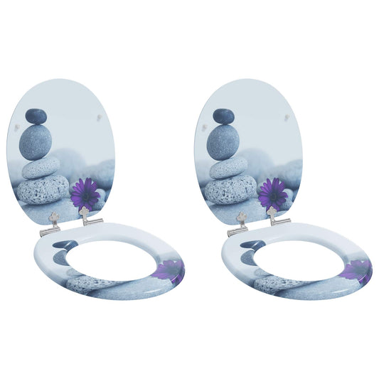 Sedile per toilette con chiusura morbida 2 pcs Grigio | homemem39