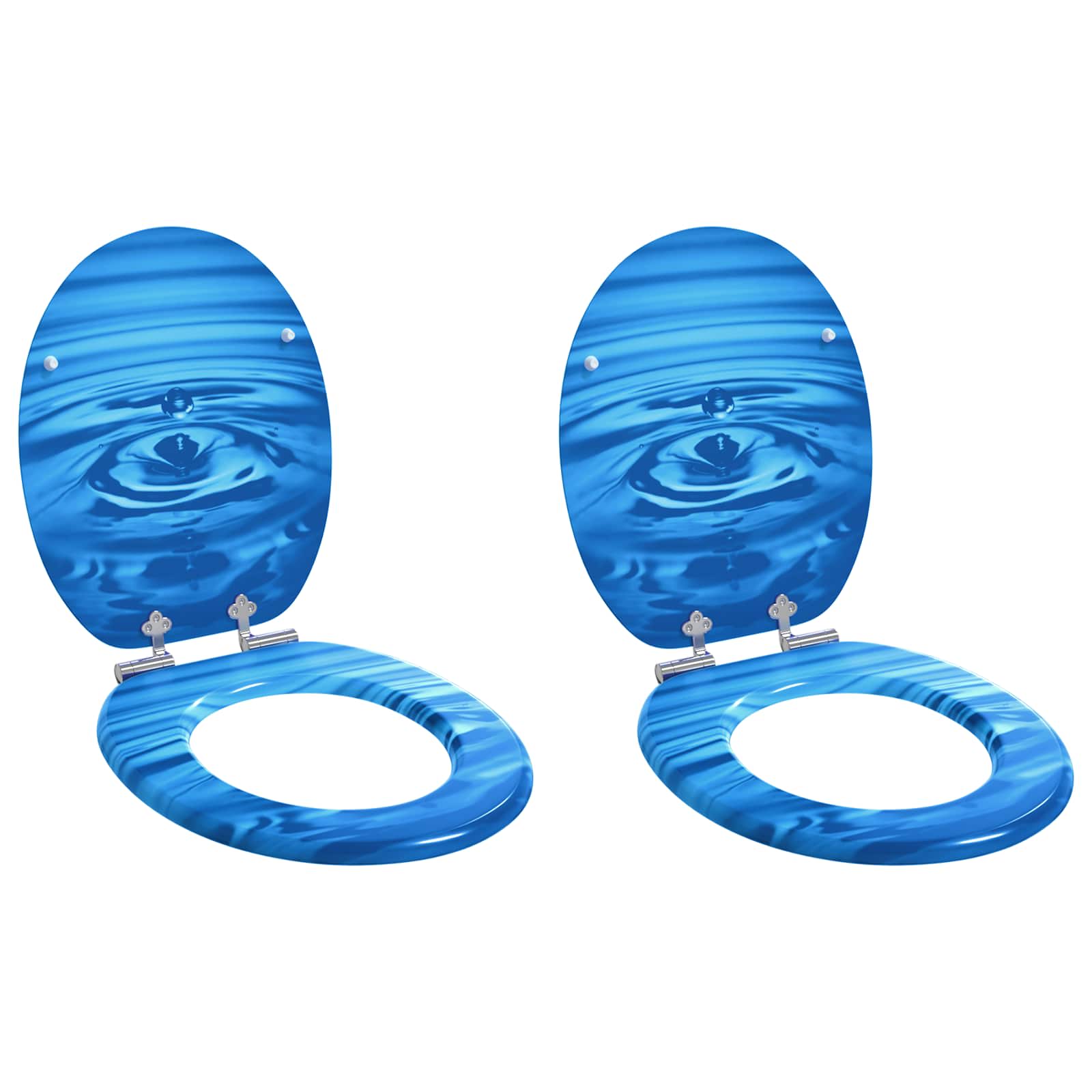Sedile per toilette con chiusura morbida 2 pcs Goccia blu | homemem39