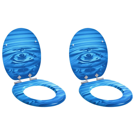 Sedile per toilette con chiusura morbida 2 pcs Goccia blu | homemem39