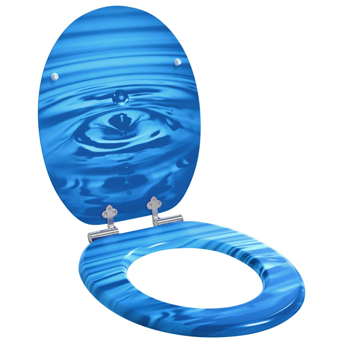 Sedile per toilette con chiusura morbida 2 pcs Goccia blu | homemem39