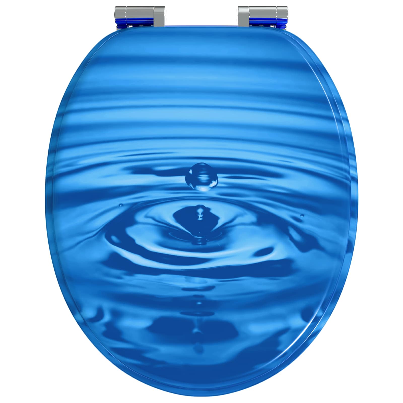 Sedile per toilette con chiusura morbida 2 pcs Goccia blu | homemem39