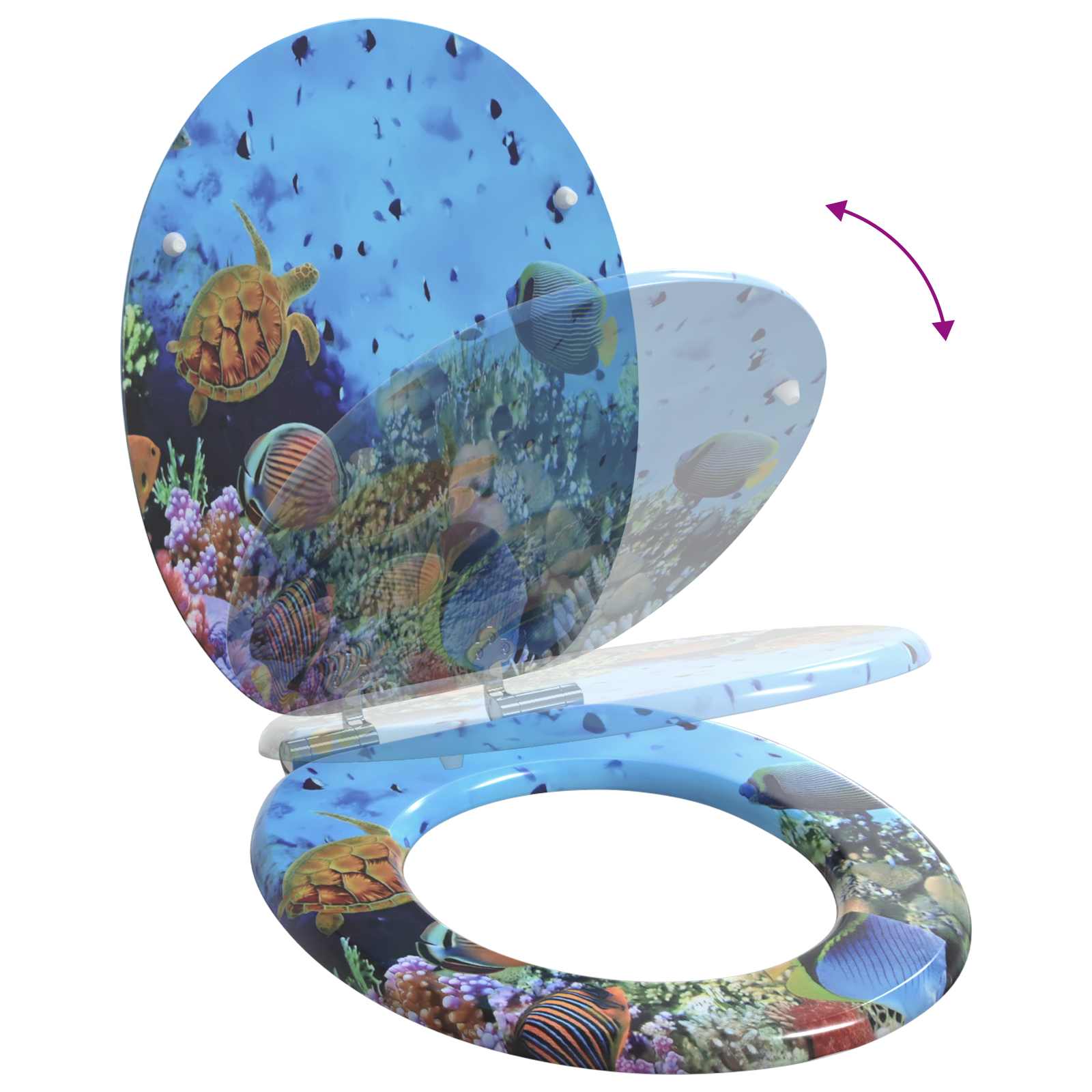 Sedile per toilette con chiusura morbida 2 pcs 44 x 38 cm | homemem39