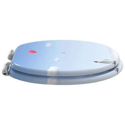 Sedile del WC 2 pcs Blu 43,8 x 37,8 cm Pannello MDF