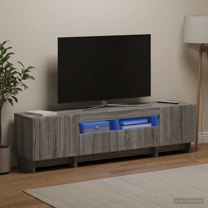 Mobile TV LED a 5 pezzi Sonoma grigio Legno ingegnerizzato