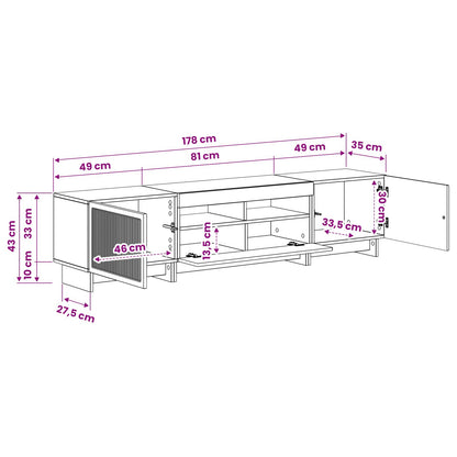 Mobile TV LED a 5 pezzi Sonoma grigio Legno ingegnerizzato