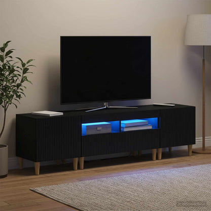 Mobile TV LED a 5 pezzi Nero Legno ingegnerizzato