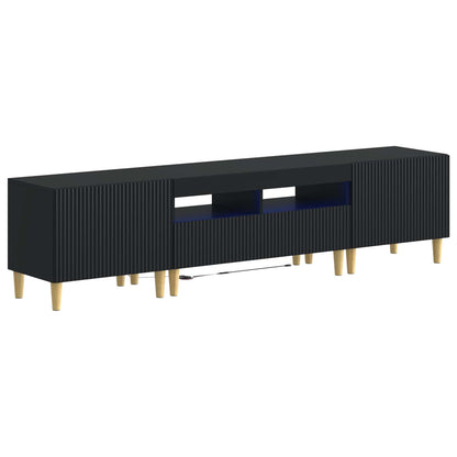 Mobile TV LED a 5 pezzi Nero Legno ingegnerizzato