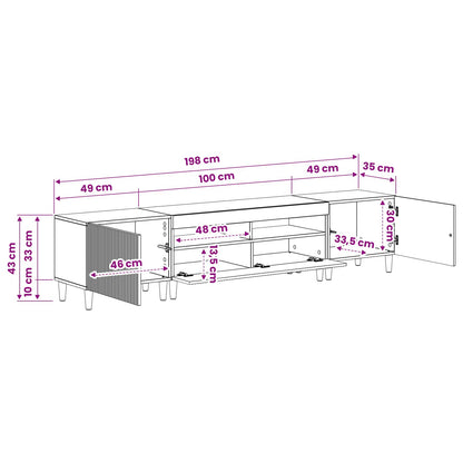 Mobile TV LED a 5 pezzi Rovere Sonoma Legno ingegnerizzato