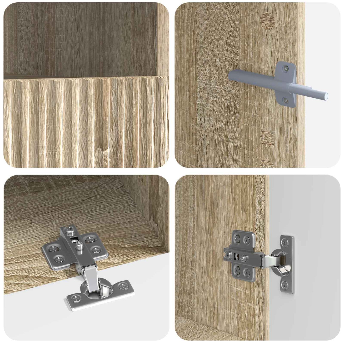 Mobile TV LED a 5 pezzi Rovere Sonoma Legno ingegnerizzato