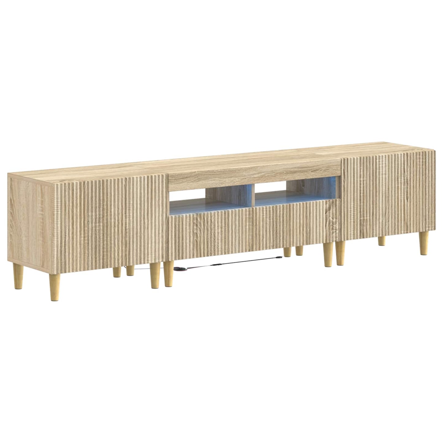 Mobile TV LED a 5 pezzi Rovere Sonoma Legno ingegnerizzato