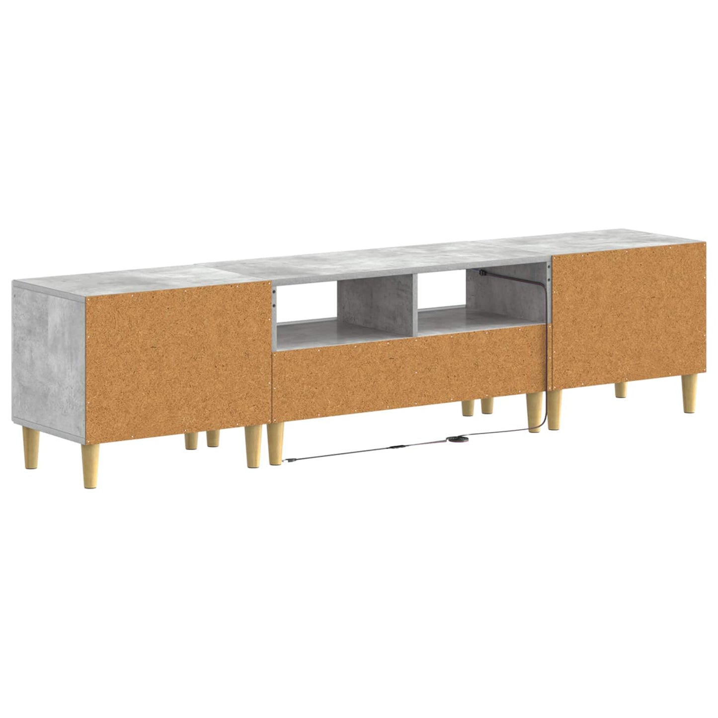 Mobile TV LED a 5 pezzi Grigio Cemento Legno ingegnerizzato