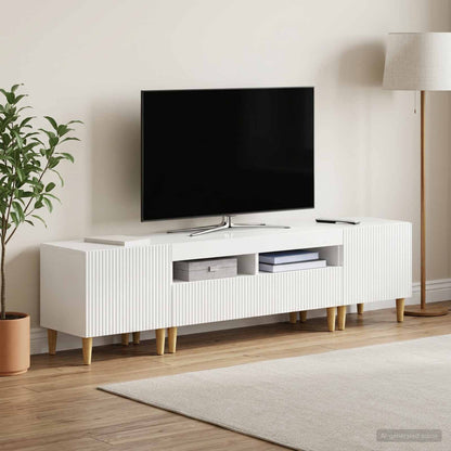 Mobile TV LED a 5 pezzi Bianco Lucido Legno ingegnerizzato