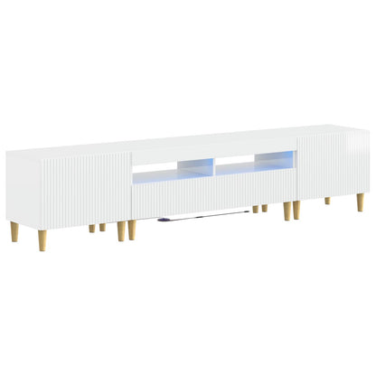Mobile TV LED a 5 pezzi Bianco Lucido Legno ingegnerizzato