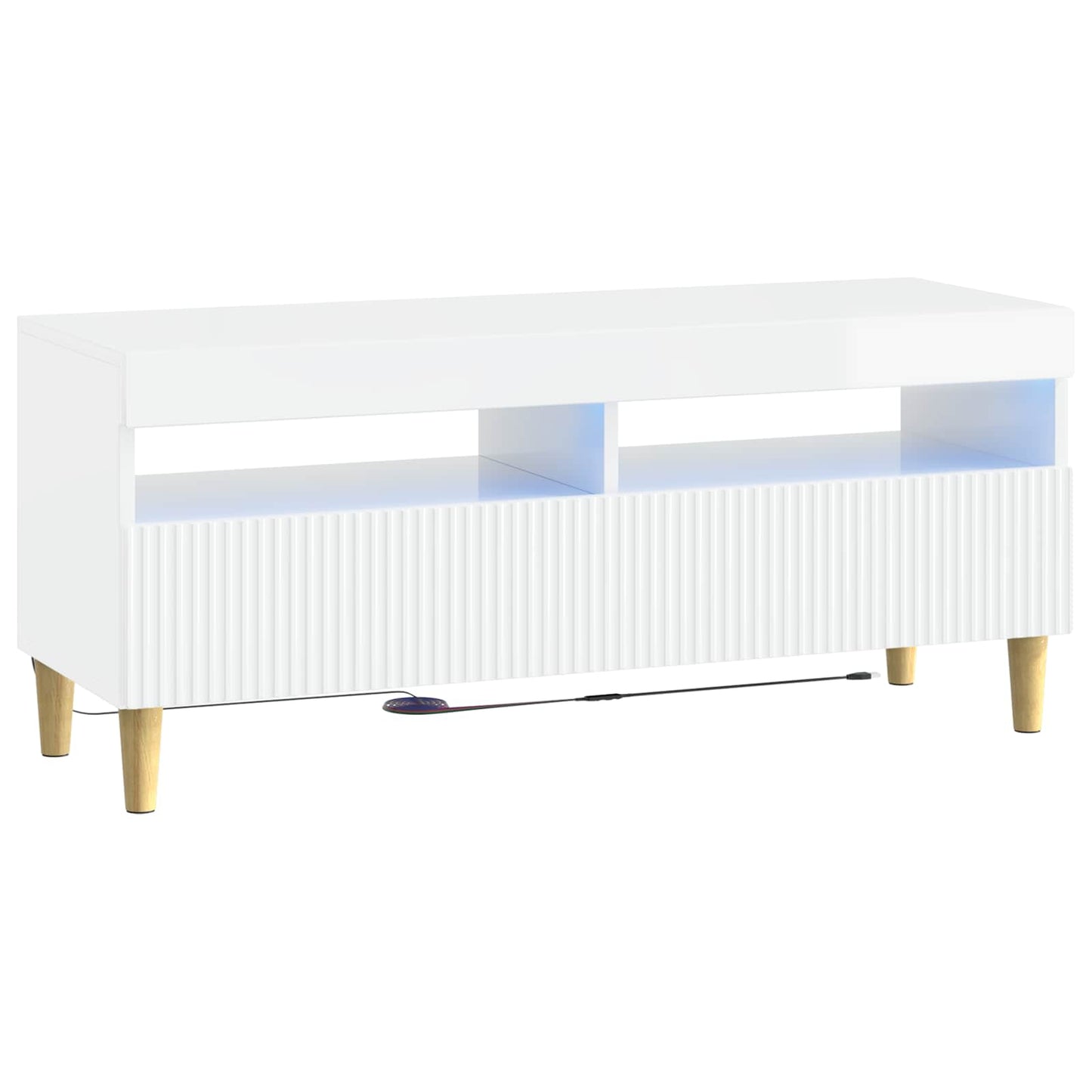 Mobile TV LED a 5 pezzi Bianco Lucido Legno ingegnerizzato