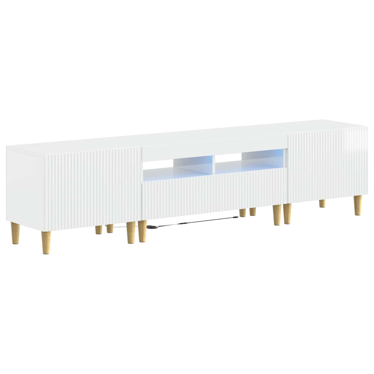 Mobile TV LED a 5 pezzi Bianco Lucido Legno ingegnerizzato