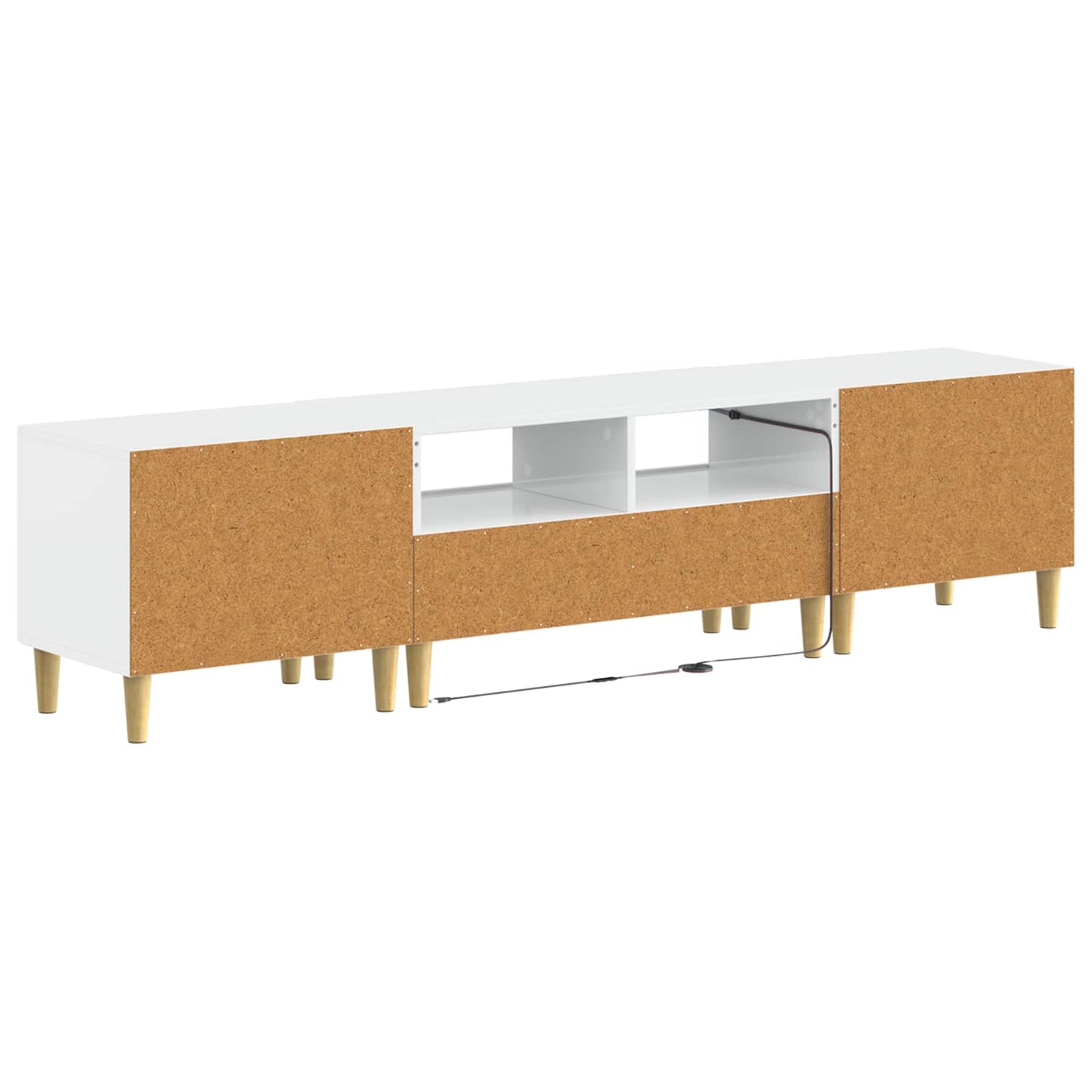 Mobile TV LED a 5 pezzi Bianco Lucido Legno ingegnerizzato