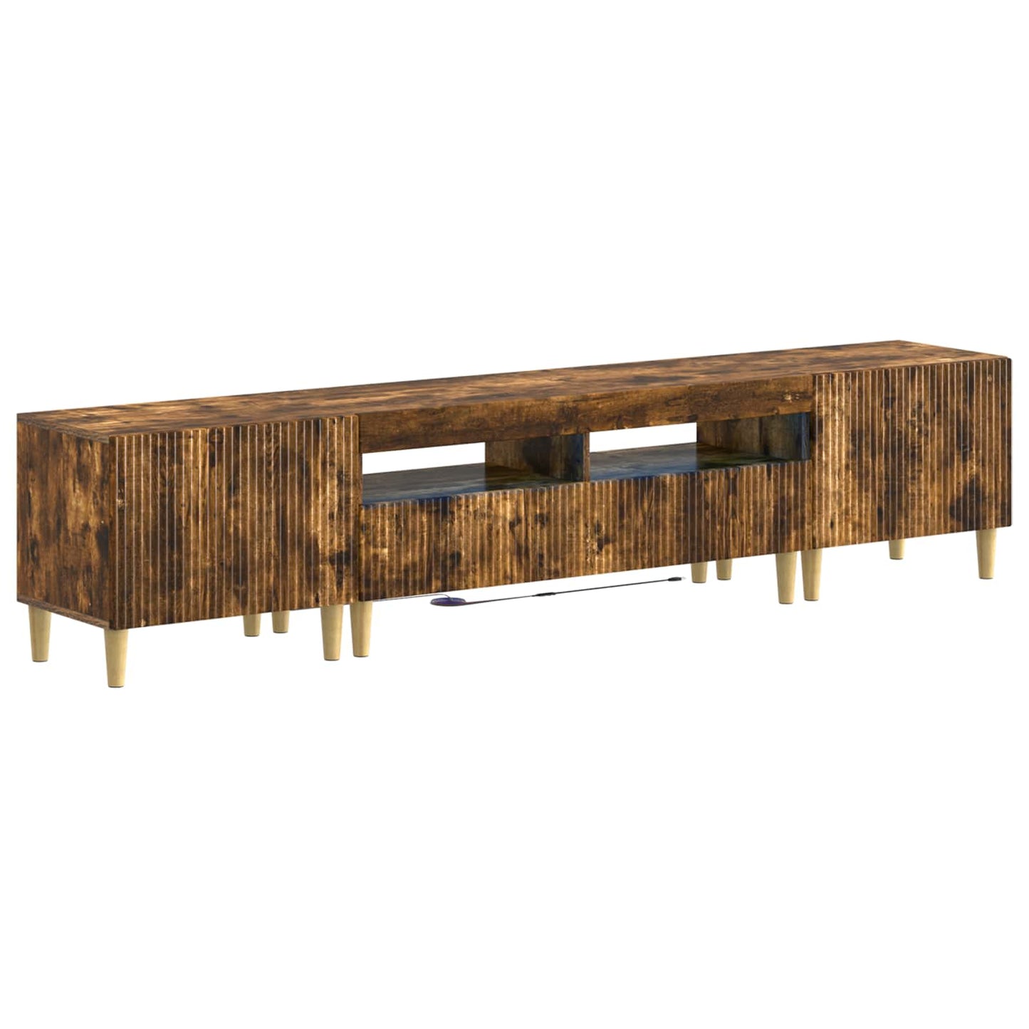 Mobile TV LED a 5 pezzi ARNHEM Rovere Fumo Legno ingegnerizzato