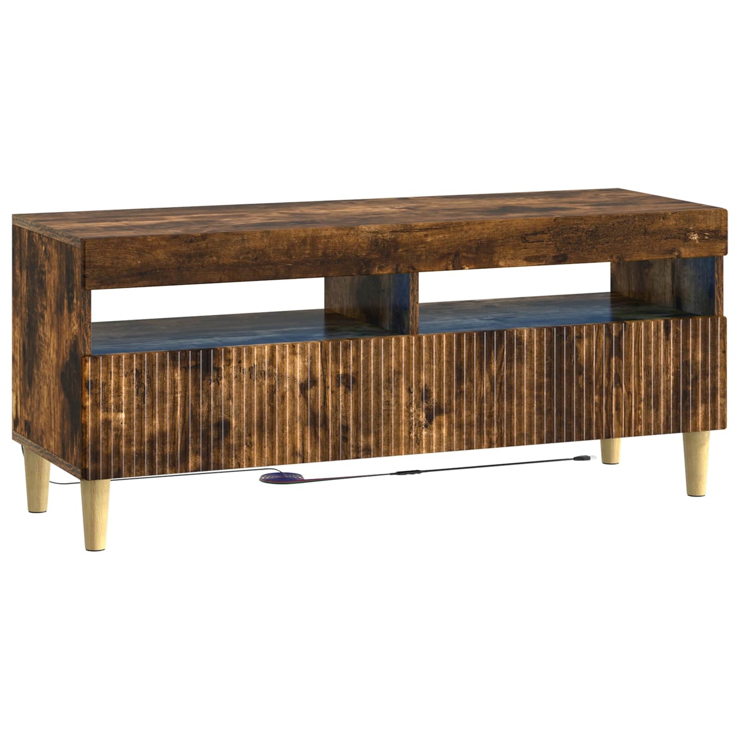 Mobile TV LED a 5 pezzi ARNHEM Rovere Fumo Legno ingegnerizzato