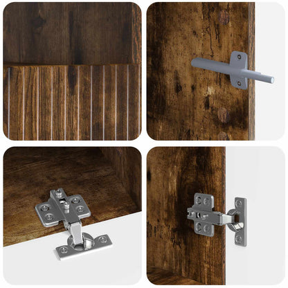 Mobile TV LED a 5 pezzi Rovere Fumo Legno ingegnerizzato