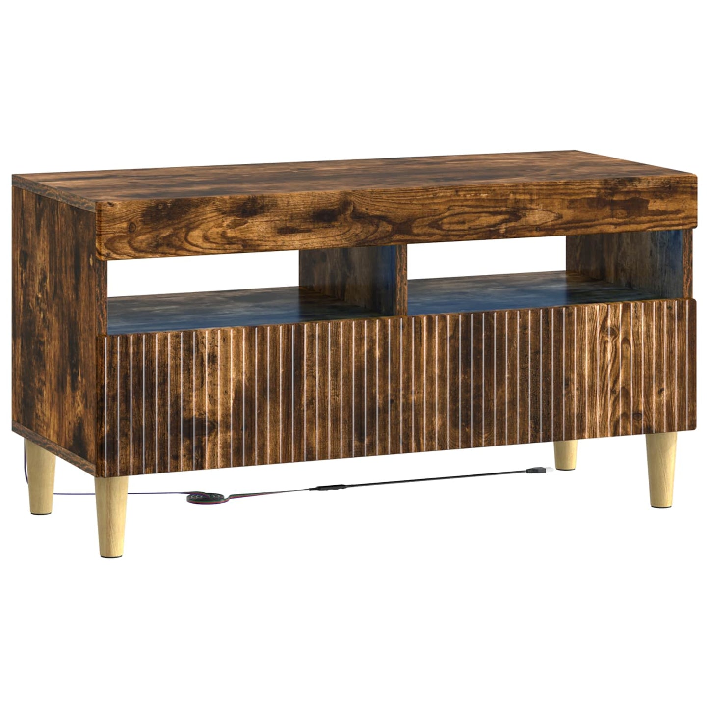 Mobile TV LED a 5 pezzi Rovere Fumo Legno ingegnerizzato