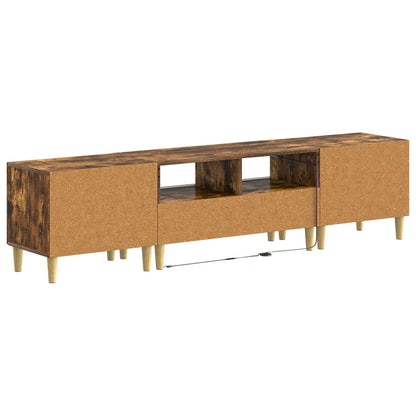 Mobile TV LED a 5 pezzi Rovere Fumo Legno ingegnerizzato