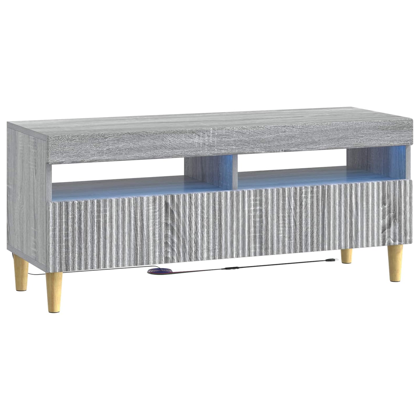 Mobile TV LED a 5 pezzi Sonoma grigio Legno ingegnerizzato