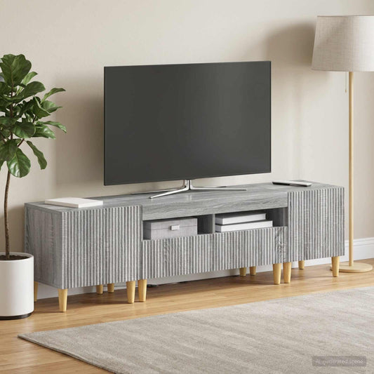 Mobile TV LED a 5 pezzi Sonoma grigio Legno ingegnerizzato - homemem39