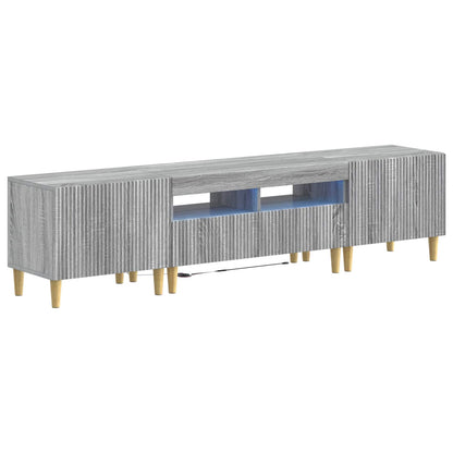Mobile TV LED a 5 pezzi Sonoma grigio Legno ingegnerizzato