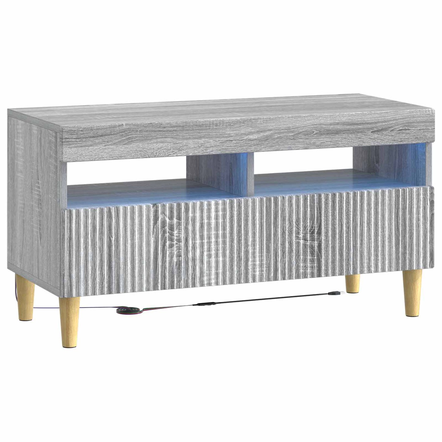 Mobile TV LED a 5 pezzi Sonoma grigio Legno ingegnerizzato