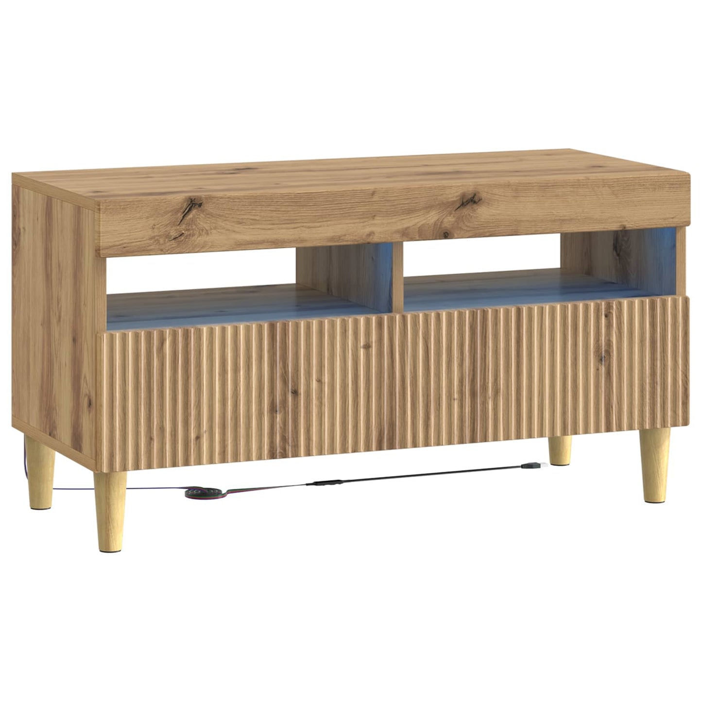 Mobile TV LED a 5 pezzi Rovere Artigianale Legno ingegnerizzato