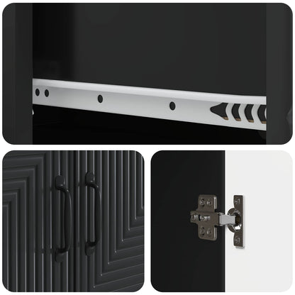Set di armadi 2 pcs Nero 66 x 34,5 x 90 cm Legno ingegnerizzato | homemem39