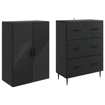 Set di armadi 2 pcs Nero 66 x 34,5 x 90 cm Legno ingegnerizzato | homemem39