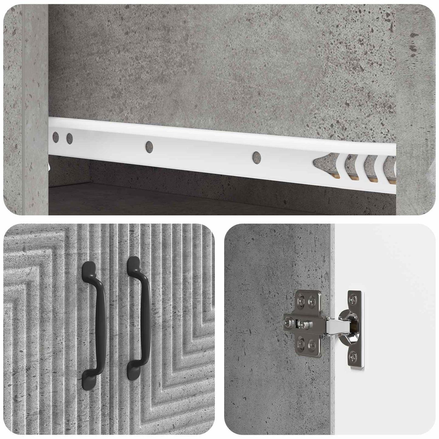 Set di armadi 2 pcs Grigio Cemento 66 x 34,5 x 90 cm | homemem39