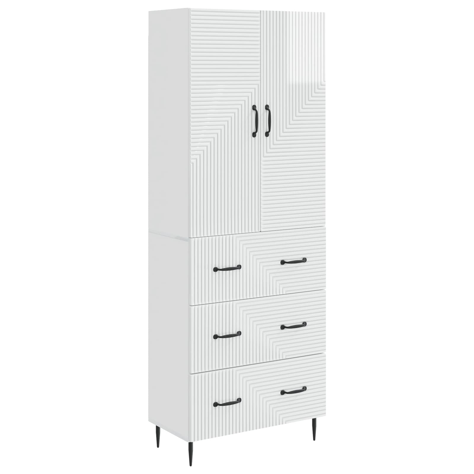 Set di armadi 2 pcs Bianco Lucido 66 x 34,5 x 90 cm | homemem39