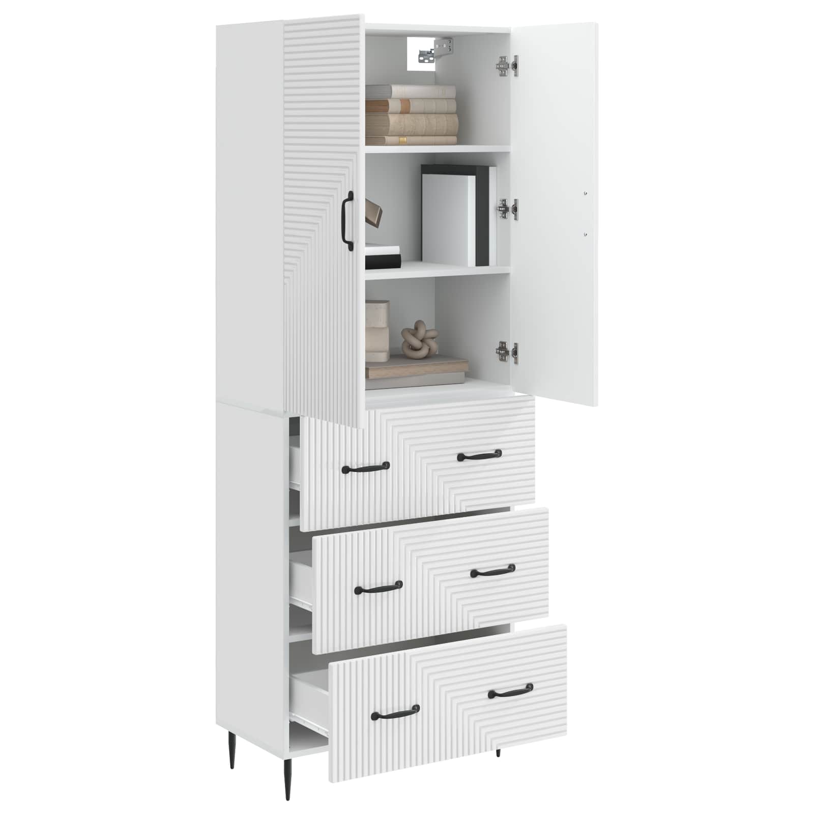Set di armadi 2 pcs Bianco Lucido 66 x 34,5 x 90 cm | homemem39
