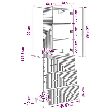 Set di armadi 2 pcs Bianco Lucido 66 x 34,5 x 90 cm | homemem39