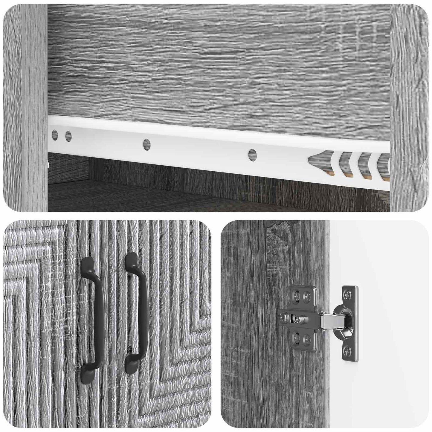 Set di armadi 2 pcs Sonoma grigio 66 x 34,5 x 90 cm | homemem39