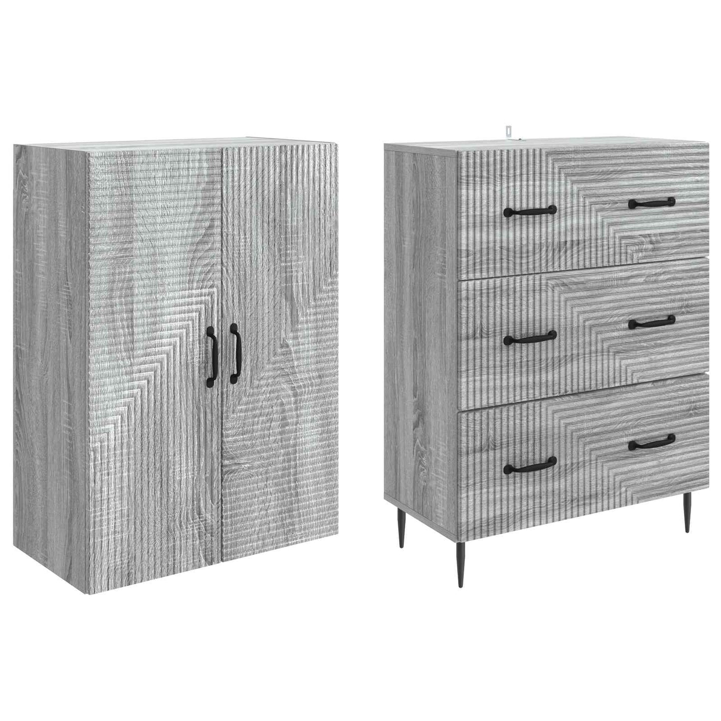 Set di armadi 2 pcs Sonoma grigio 66 x 34,5 x 90 cm | homemem39