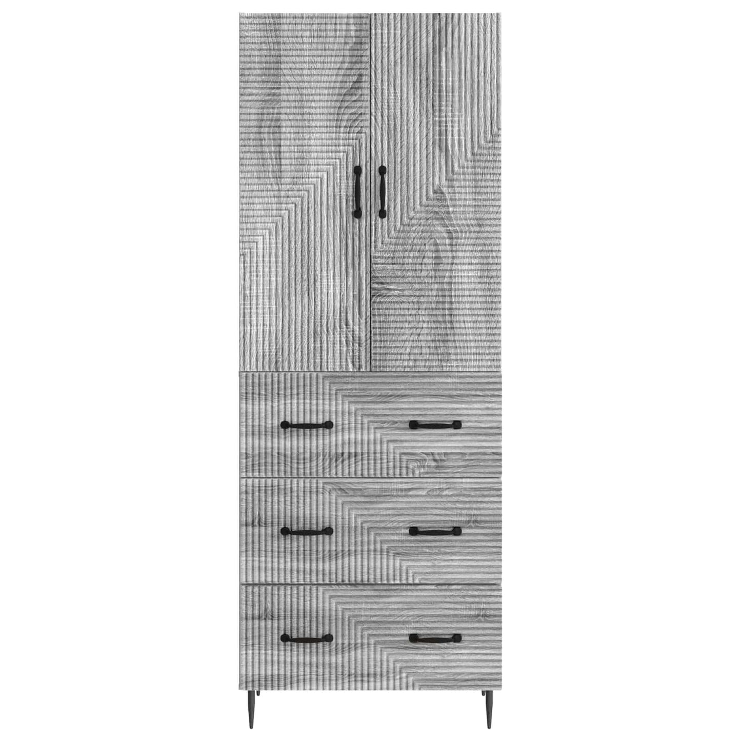 Set di armadi 2 pcs Sonoma grigio 66 x 34,5 x 90 cm | homemem39