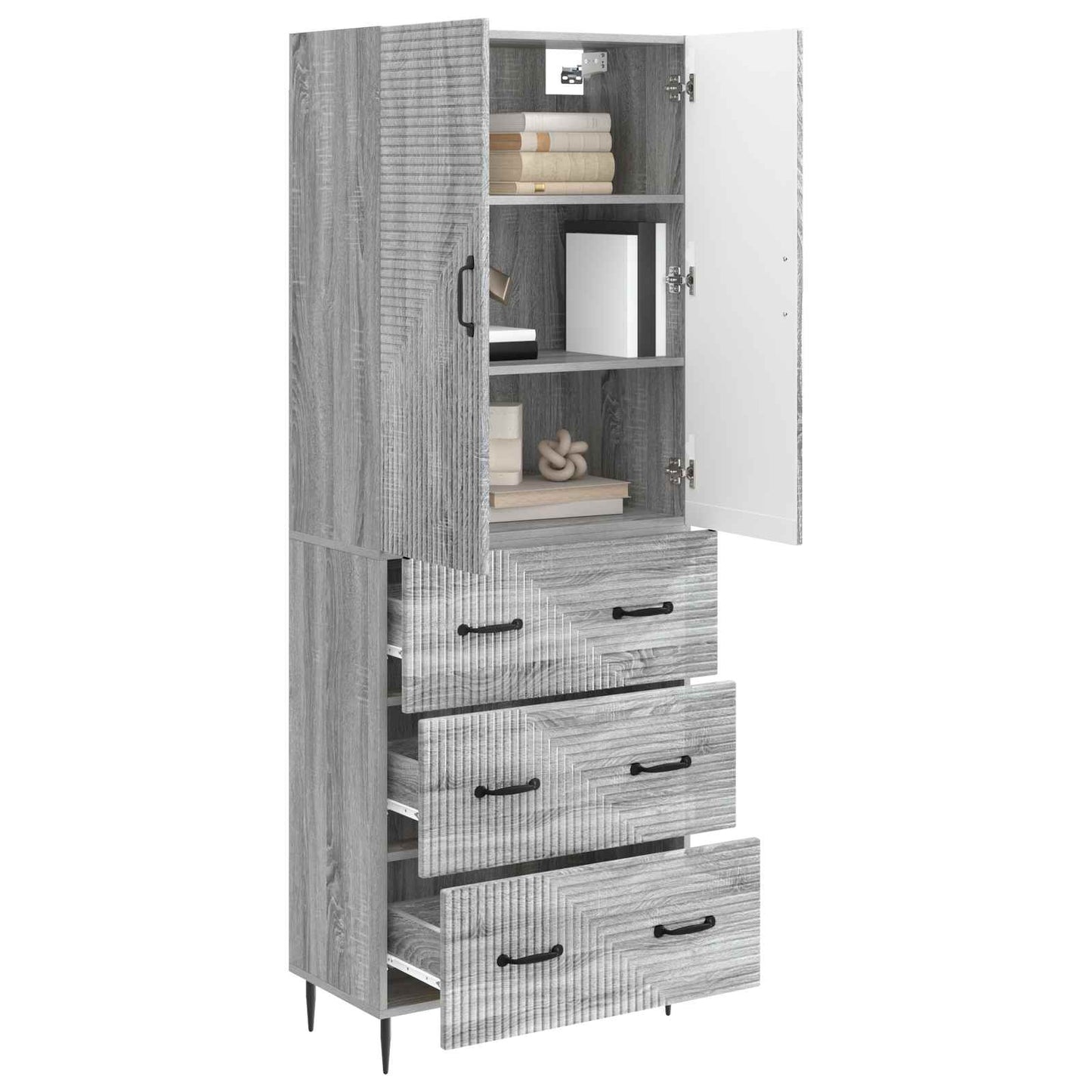 Set di armadi 2 pcs Sonoma grigio 66 x 34,5 x 90 cm | homemem39