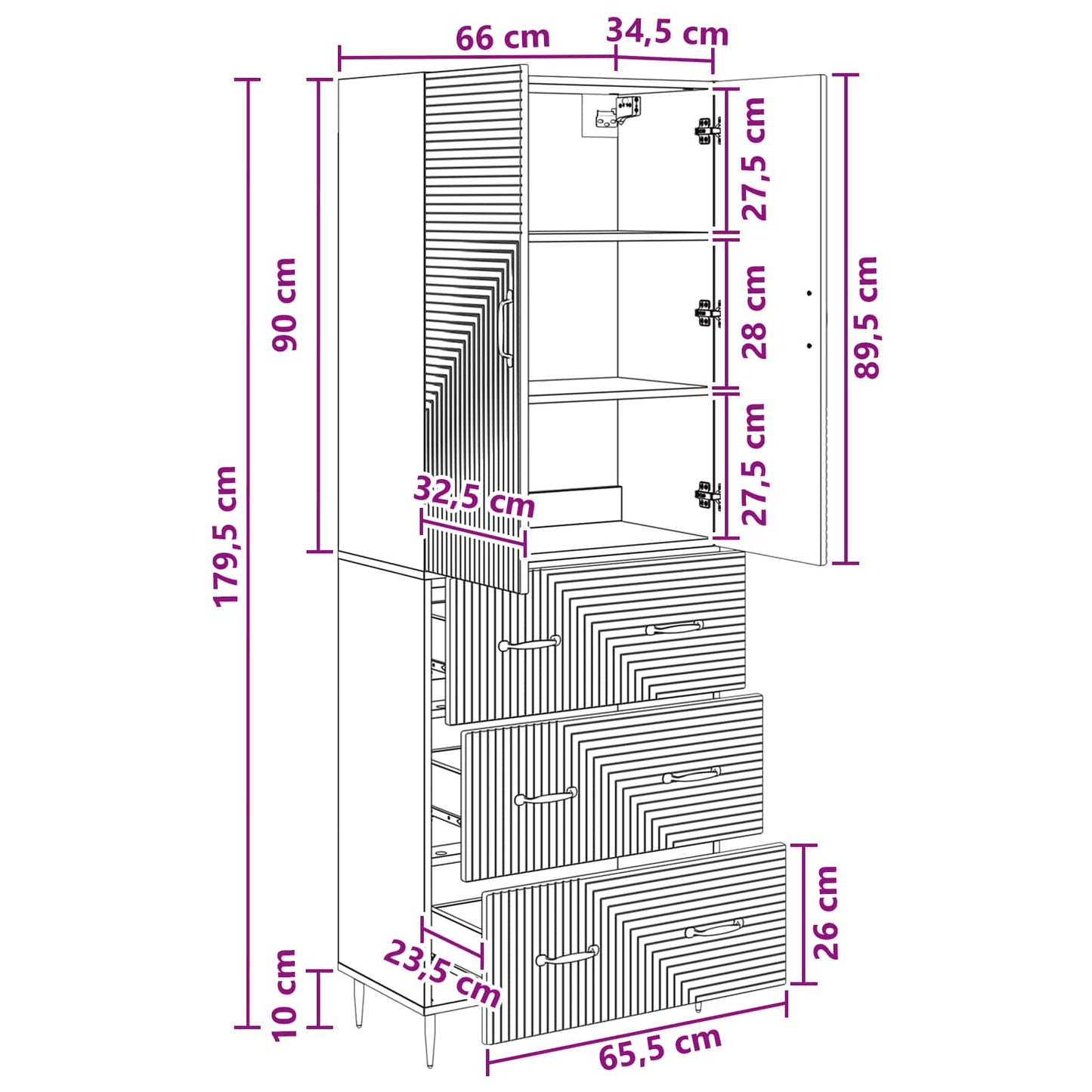Set di armadi 2 pcs Rovere Artigianale 66 x 34,5 x 90 cm | homemem39
