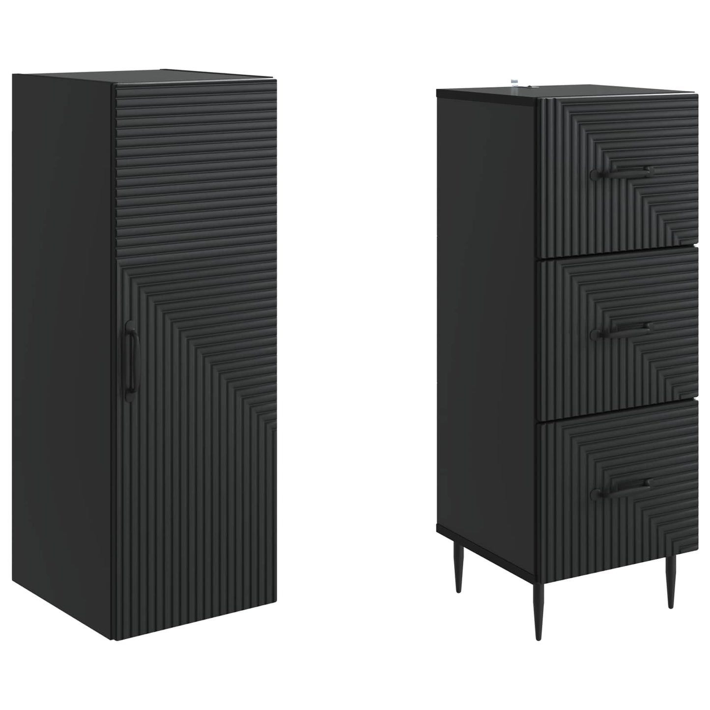 Set di armadi 2 pcs Nero 33 x 34,5 x 90 cm Legno ingegnerizzato | homemem39