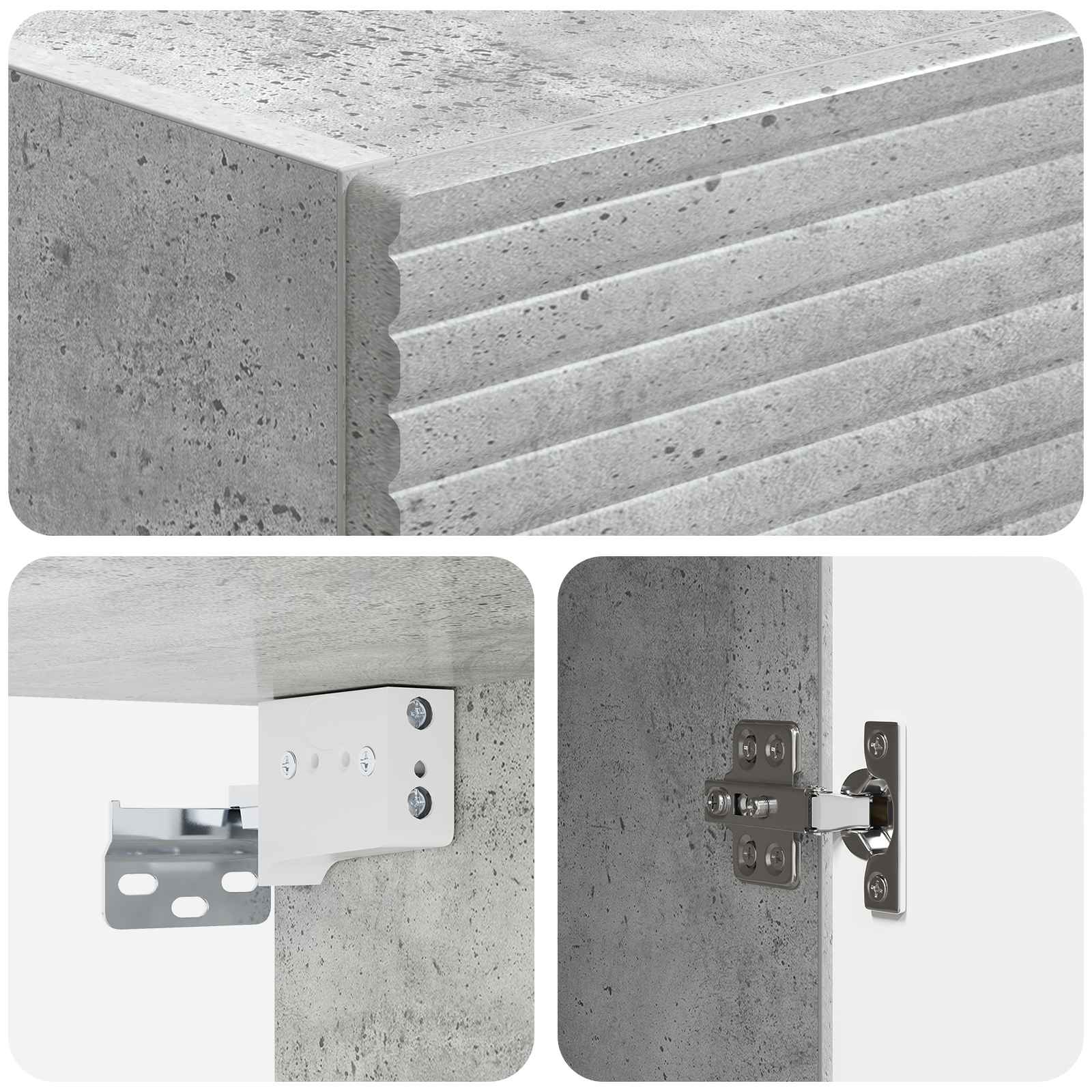 Set di armadi 2 pcs Grigio Cemento 33 x 34,5 x 90 cm | homemem39