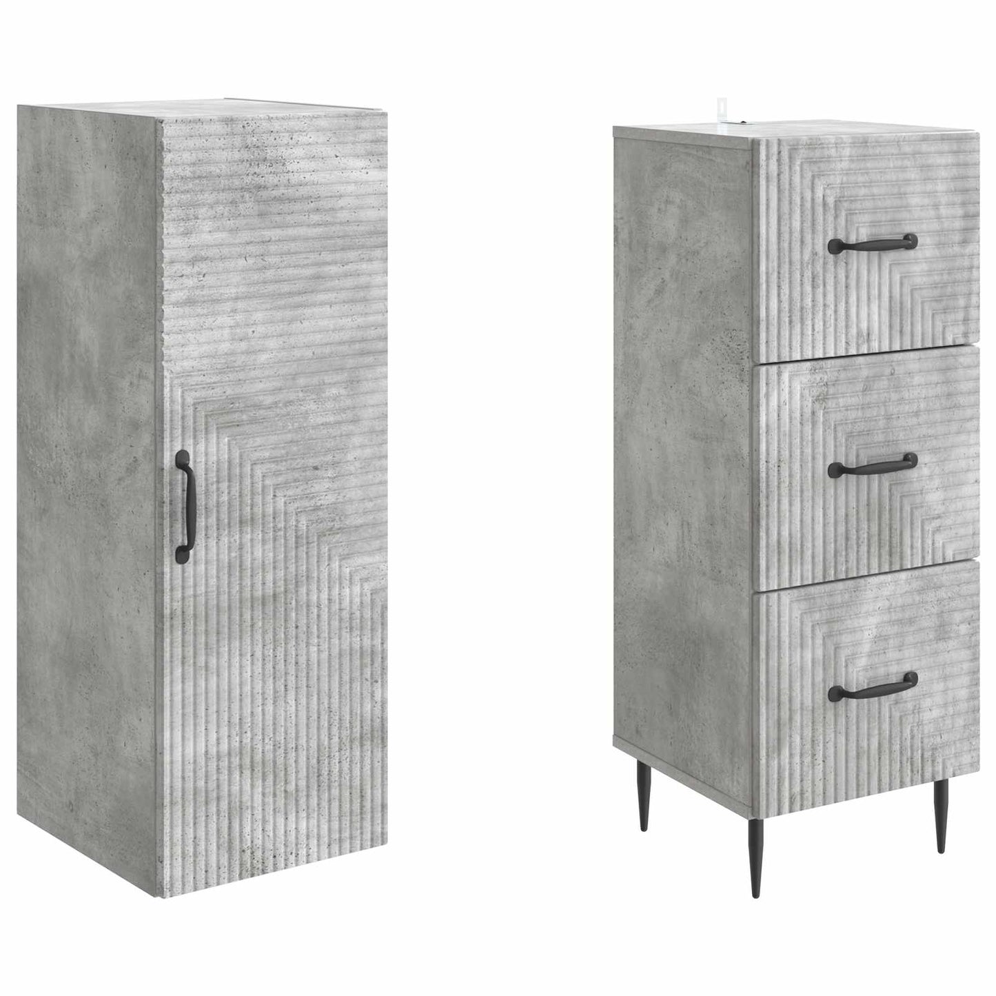 Set di armadi 2 pcs Grigio Cemento 33 x 34,5 x 90 cm | homemem39