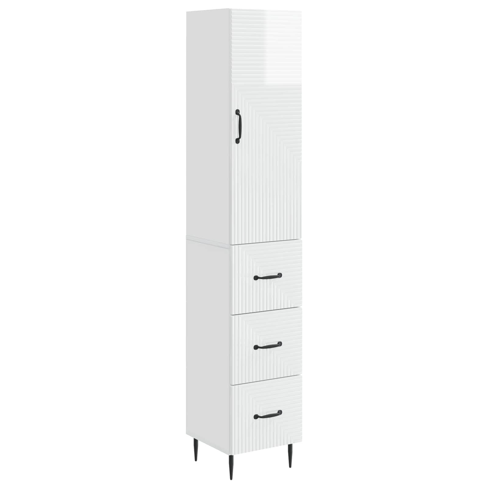 Set di armadi 2 pcs Bianco Lucido 33 x 34,5 x 90 cm | homemem39