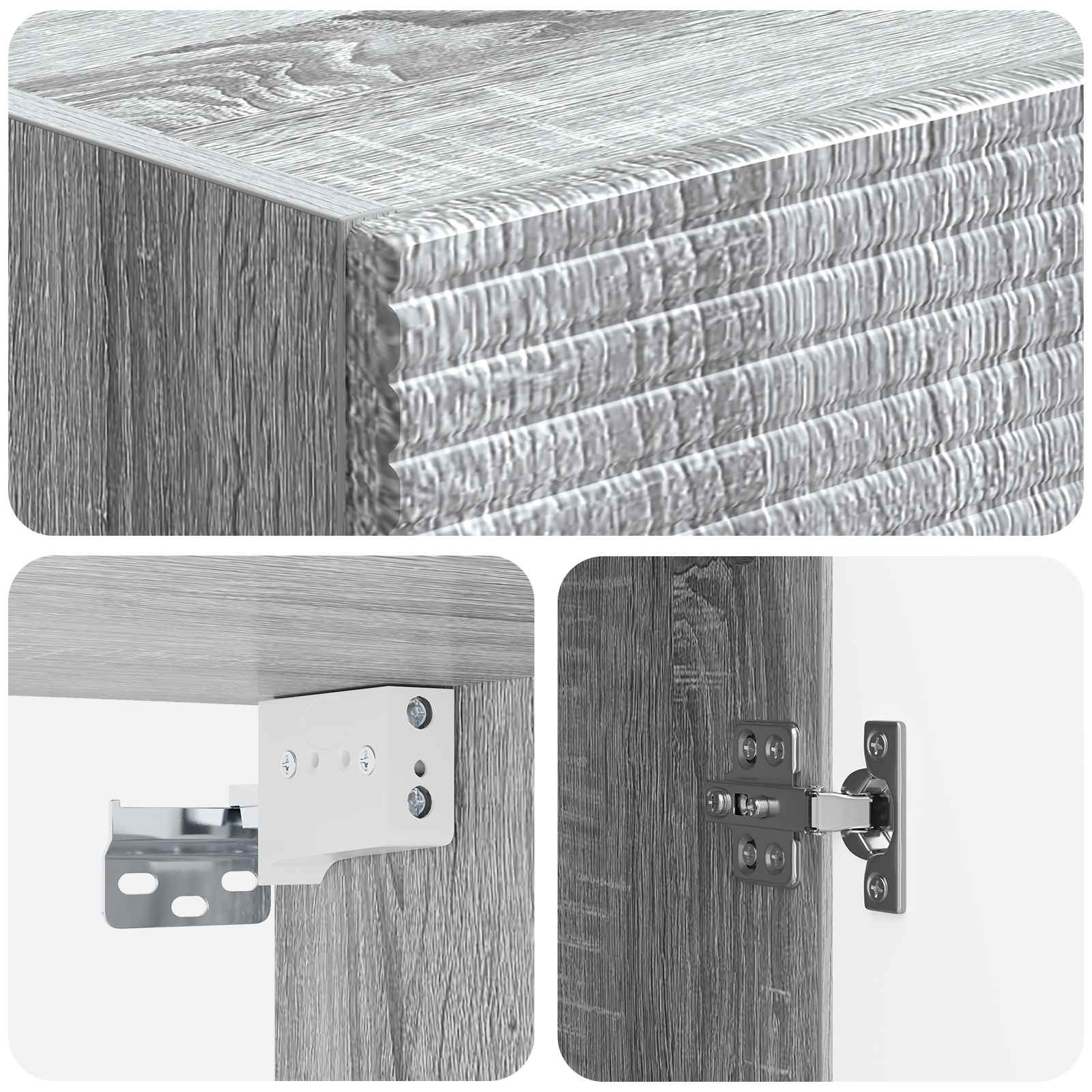 Set di armadi 2 pcs Sonoma grigio 33 x 34,5 x 90 cm | homemem39
