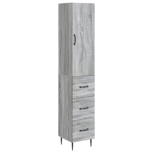 Set di armadi 2 pcs Sonoma grigio 33 x 34,5 x 90 cm | homemem39